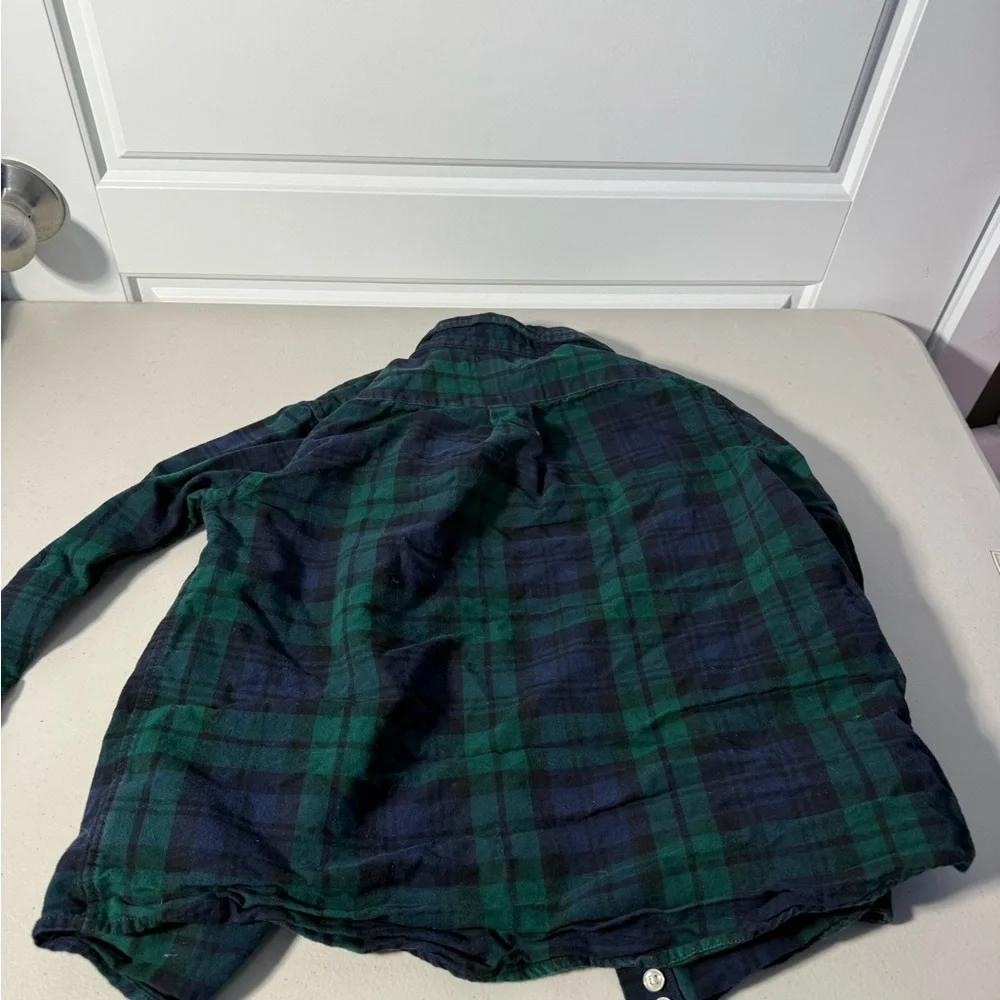 Polo by Ralph Lauren Green and Navy Plaid Shirt Size 7